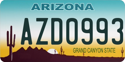 AZ license plate AZD0993