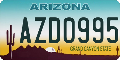 AZ license plate AZD0995