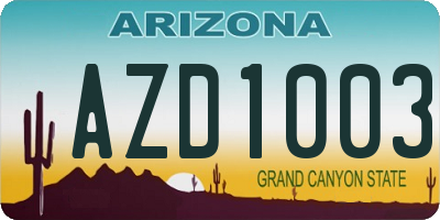 AZ license plate AZD1003