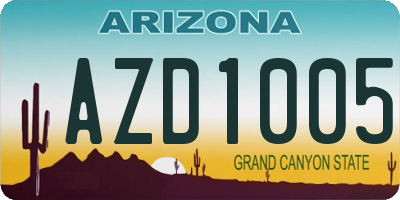 AZ license plate AZD1005