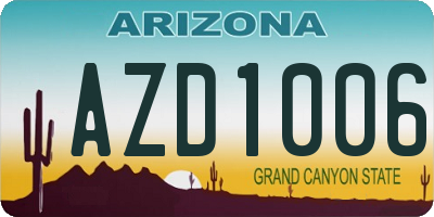 AZ license plate AZD1006