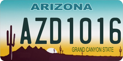 AZ license plate AZD1016