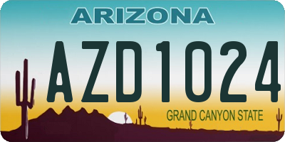 AZ license plate AZD1024