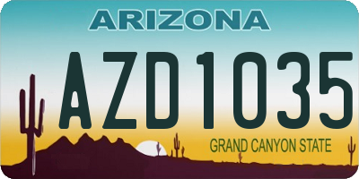 AZ license plate AZD1035