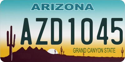AZ license plate AZD1045