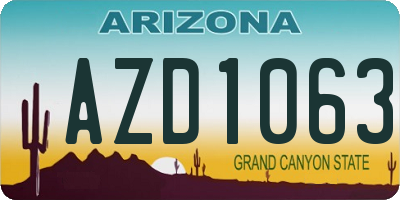 AZ license plate AZD1063