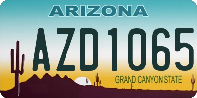 AZ license plate AZD1065