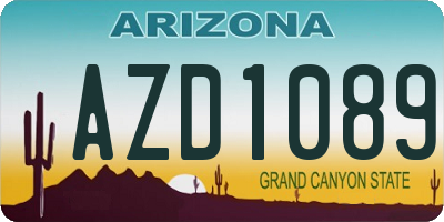 AZ license plate AZD1089