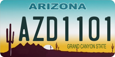 AZ license plate AZD1101