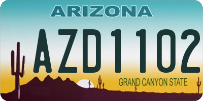 AZ license plate AZD1102
