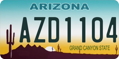 AZ license plate AZD1104