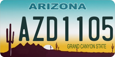 AZ license plate AZD1105
