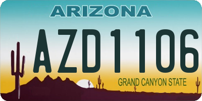 AZ license plate AZD1106