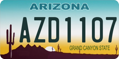 AZ license plate AZD1107