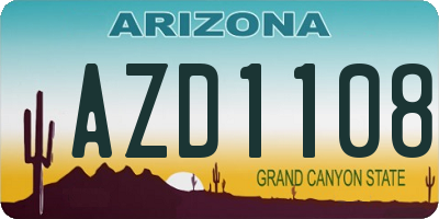 AZ license plate AZD1108