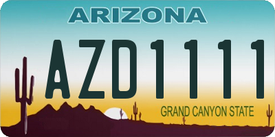 AZ license plate AZD1111