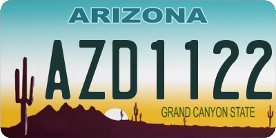 AZ license plate AZD1122