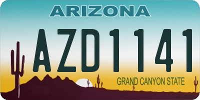AZ license plate AZD1141