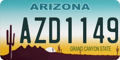 AZ license plate AZD1149