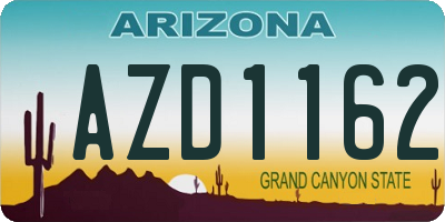 AZ license plate AZD1162