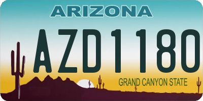 AZ license plate AZD1180