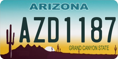 AZ license plate AZD1187