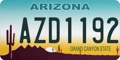 AZ license plate AZD1192