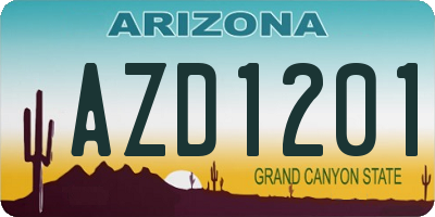 AZ license plate AZD1201