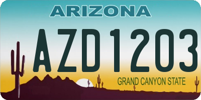 AZ license plate AZD1203