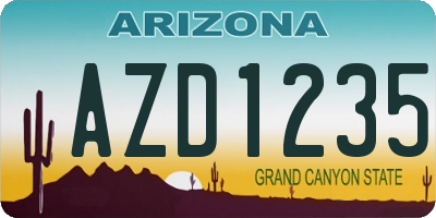 AZ license plate AZD1235