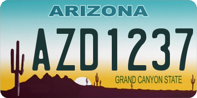 AZ license plate AZD1237