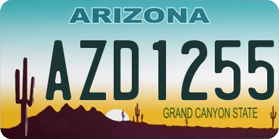 AZ license plate AZD1255