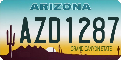 AZ license plate AZD1287
