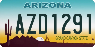 AZ license plate AZD1291