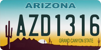 AZ license plate AZD1316