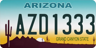 AZ license plate AZD1333
