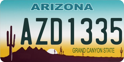 AZ license plate AZD1335