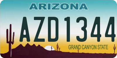 AZ license plate AZD1344