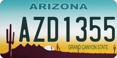 AZ license plate AZD1355