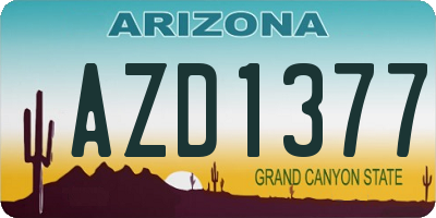 AZ license plate AZD1377