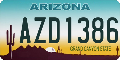 AZ license plate AZD1386