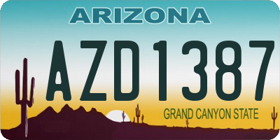 AZ license plate AZD1387