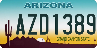 AZ license plate AZD1389