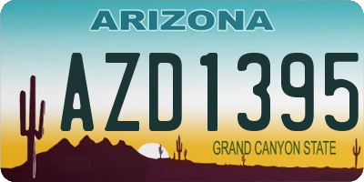 AZ license plate AZD1395
