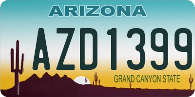 AZ license plate AZD1399