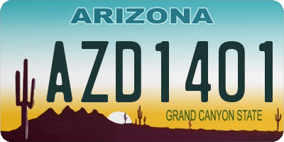 AZ license plate AZD1401