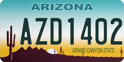 AZ license plate AZD1402