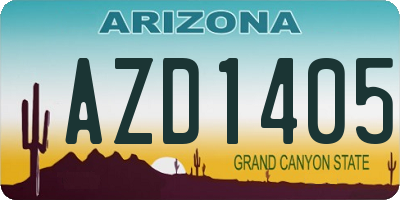 AZ license plate AZD1405
