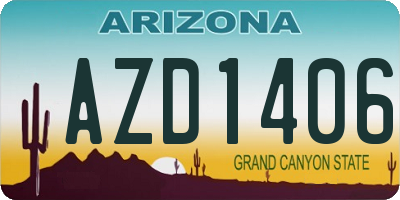 AZ license plate AZD1406