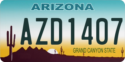 AZ license plate AZD1407